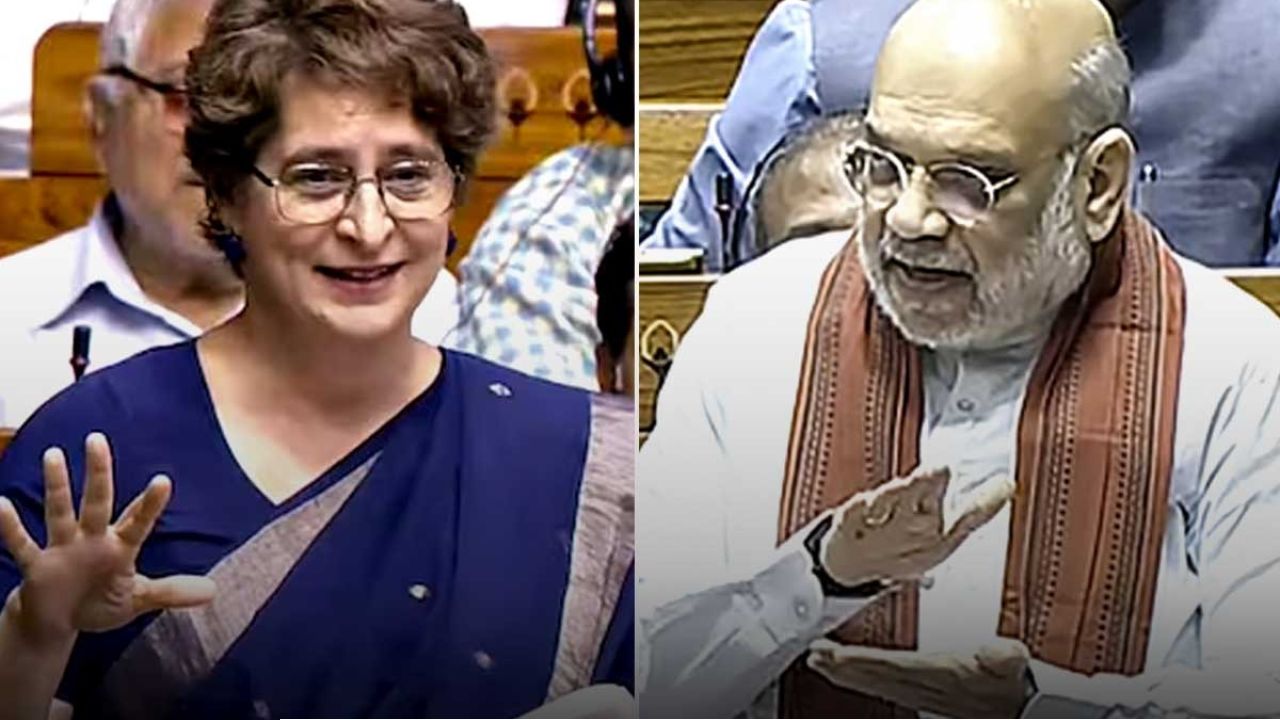 ‘চাণক্যও আপনাকে দেখে লজ্জা পেতেন!’ ঠাট্টা নাকি চরম কটাক্ষ? সংসদে শাহকে সামনে পেয়েই এ কী বললেন প্রিয়াঙ্কা!