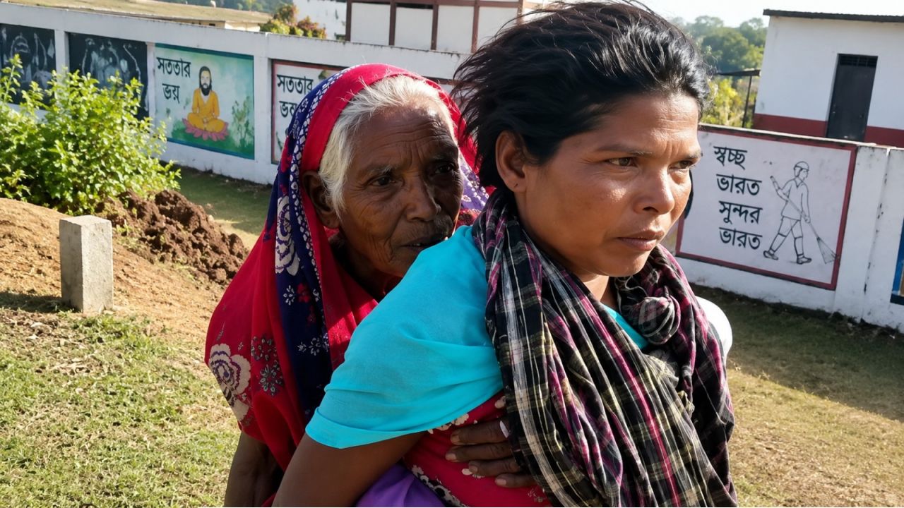 ডিজিটাল ইন্ডিয়ার গালে চড়! সামান্য পেনশনের জন্য ৯০ বছরের শাশুড়িকে পিঠে নিয়ে ৯ কিমি পাহাড়-জঙ্গলে পাড়ি গৃহবধূর