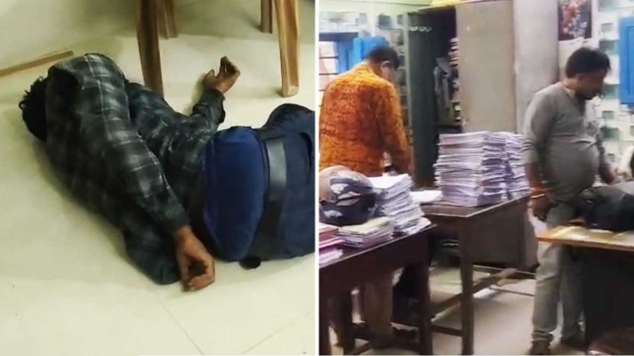 পঞ্চায়েত অফিসেই মদের আসর! নেশায় ‘চুর’ হয়ে মেঝেতে গড়াগড়ি খেলেন তৃণমূল প্রধান
