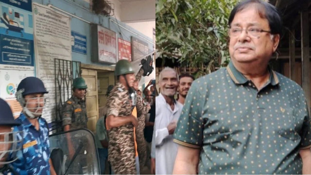 মাথায় হেলমেটের ‘বর্ম’ পরালেও মিলল না রেহাই! থানা থেকে বেরোতেই উদয়ন গুহকে লক্ষ্য করে তুমুল ‘ডিমবৃষ্টি’, উড়ে এল জুতোও