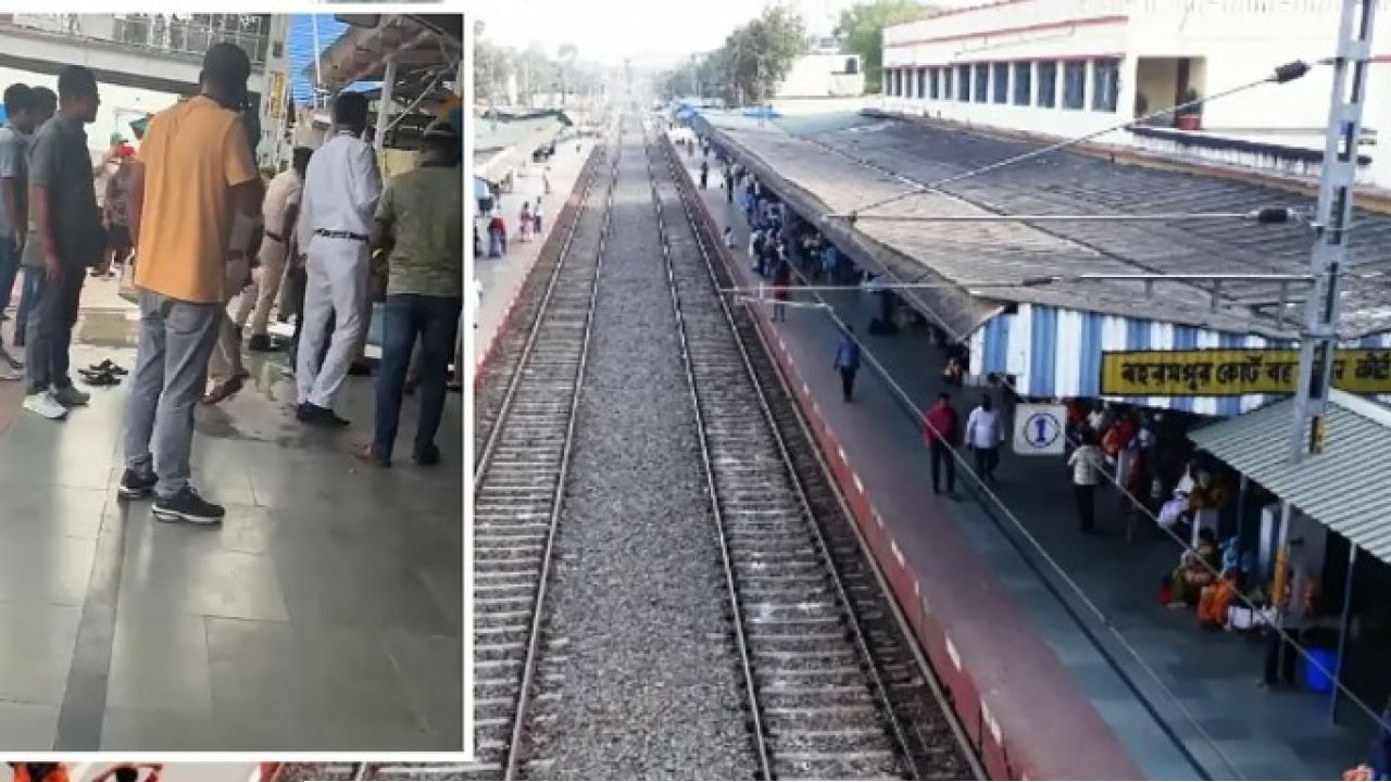 বহুরমপুরের ১ নম্বর প্ল্যাটফর্মে আচমকা বিপত্তি! শেডের বিদ্যুৎ সংযোগের পাত ভেঙে জখম ৭ যাত্রী।