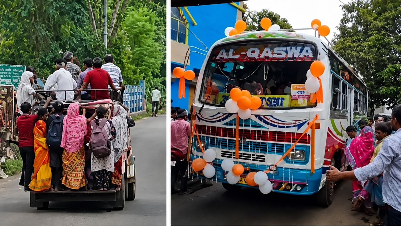 ‘বাদুড়ঝোলার দিন শেষ!’ ১৪ বছর পর রাজপথে ফিরল বাস, ঐতিহাসিক জয় খানাকুলবাসীর