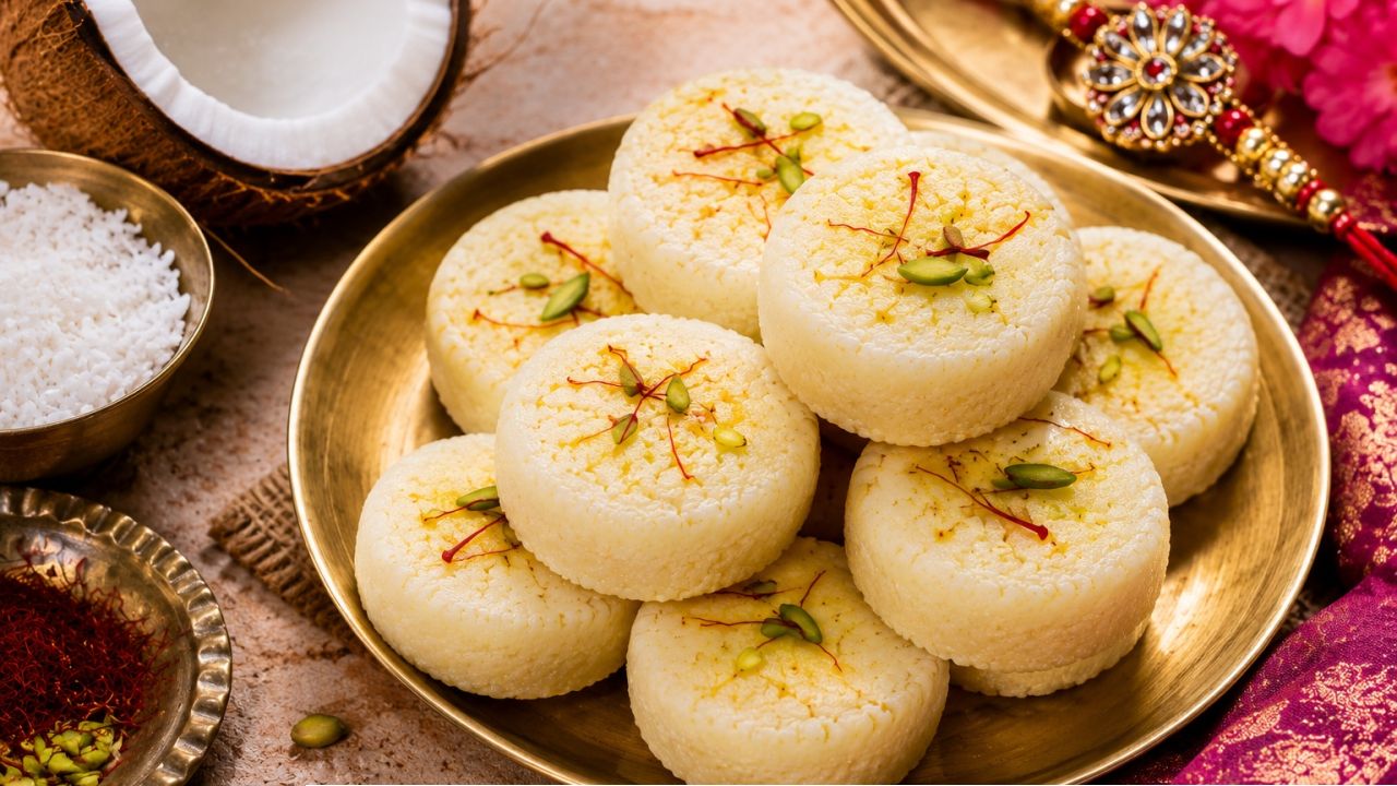 ব্যস্ত শিডিউলেও স্পেশাল রাখি!সহজ উপাদানে চটজলদি বানান নারকেল কেশর সন্দেশ