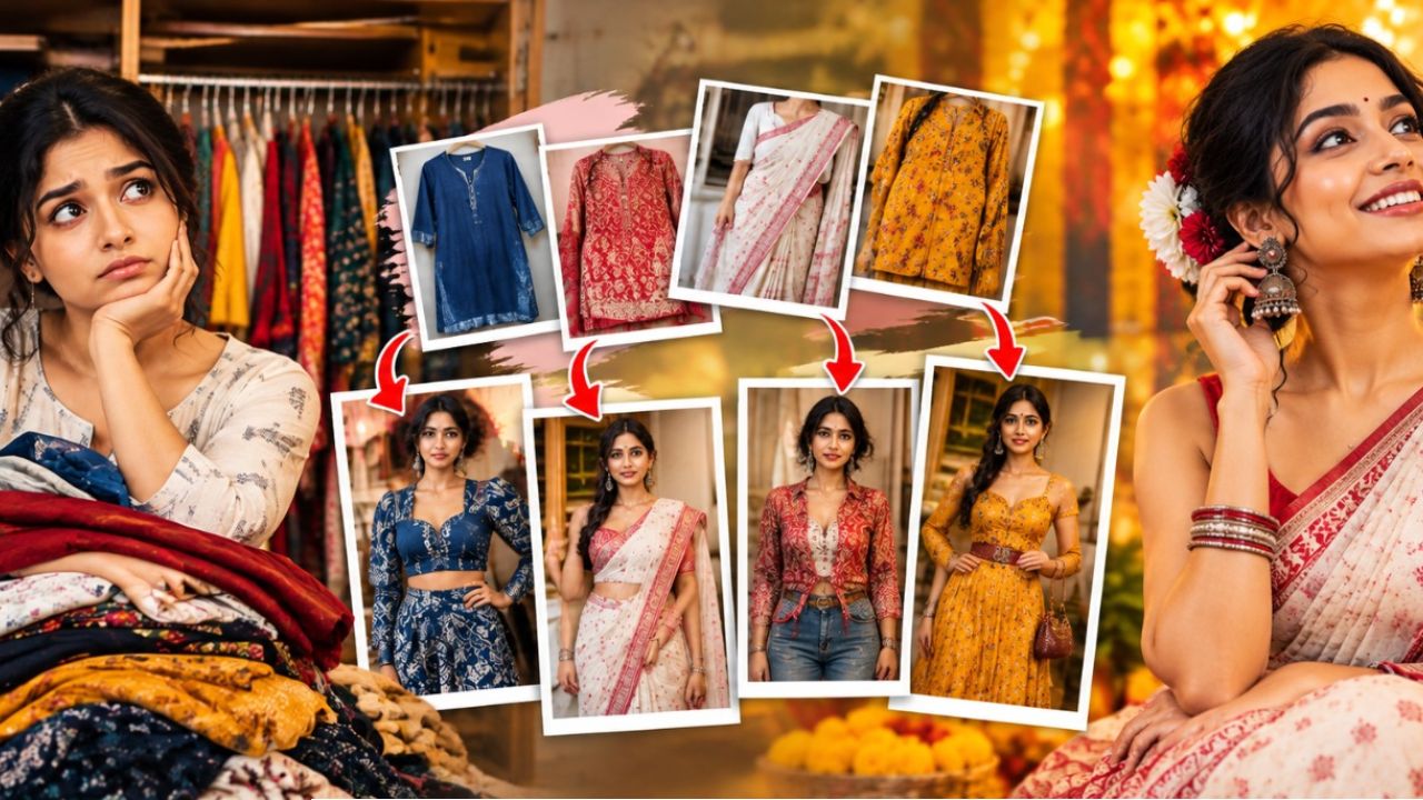 Durgapujo Fashion: পুজোয় বেশি জামা কেনা হয়নি? আলমারির পুরনো পোশাকেই তৈরি করুন নতুন স্টাইলিশ লুক!